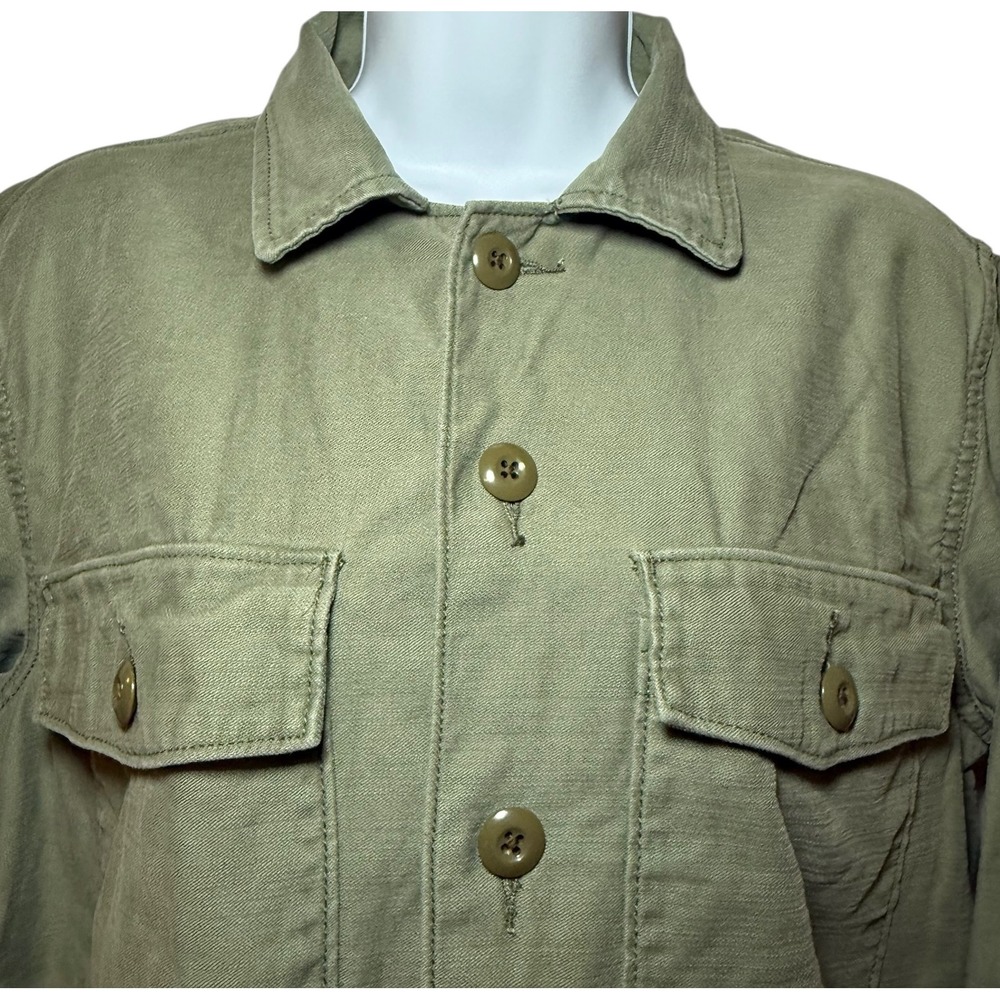 Faherty Womens Small Savannah Cotton Oversight Fatigue Shirt Utility WOF2221-FTG - Picture 6 of 9